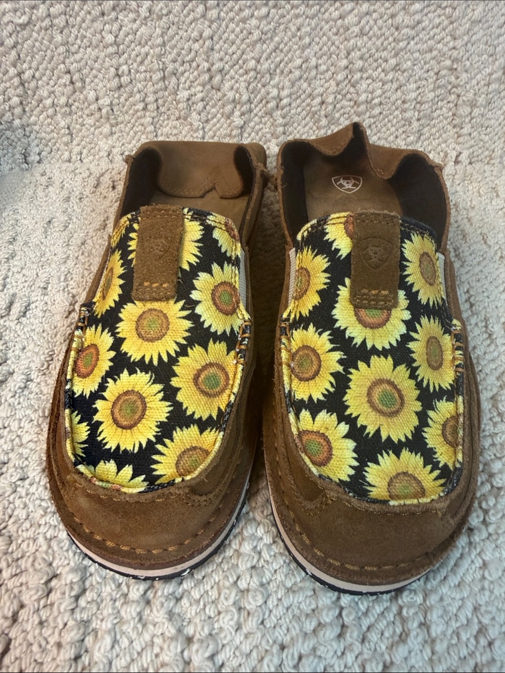 Ariat Sunflower Slip-On Loafers in Brown and Yellow - Picture 3 of 5